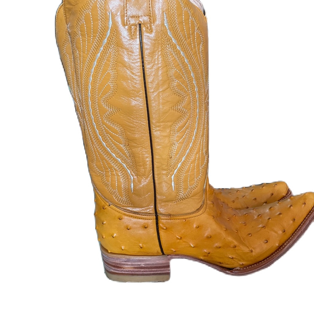 Campos Men's Orange Ostrich Cowboy boots - Picture 6 of 6